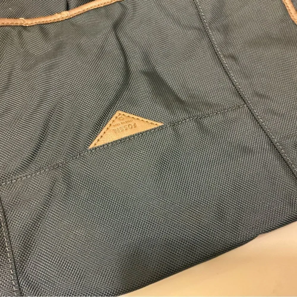 Fossil Messenger Bag navy & brown laptop